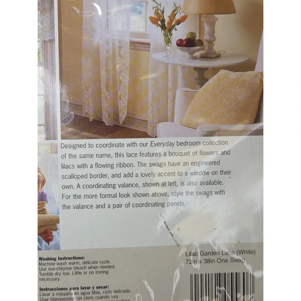Vtg‎ NEW 1998 Martha Stewart Lilac Garden Lace Swags 72